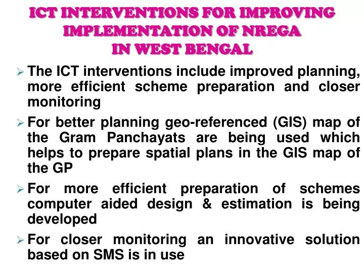 ict interventions for improving implementation of nrega in west bengal