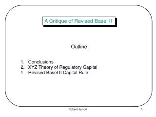 A Critique of Revised Basel II