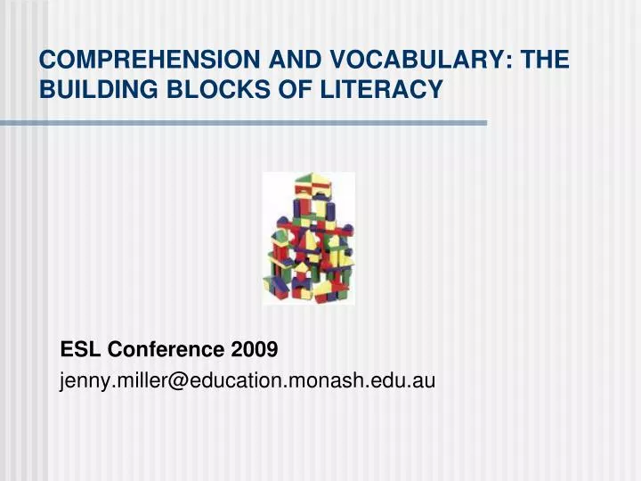 comprehension and vocabulary the building blocks of literacy