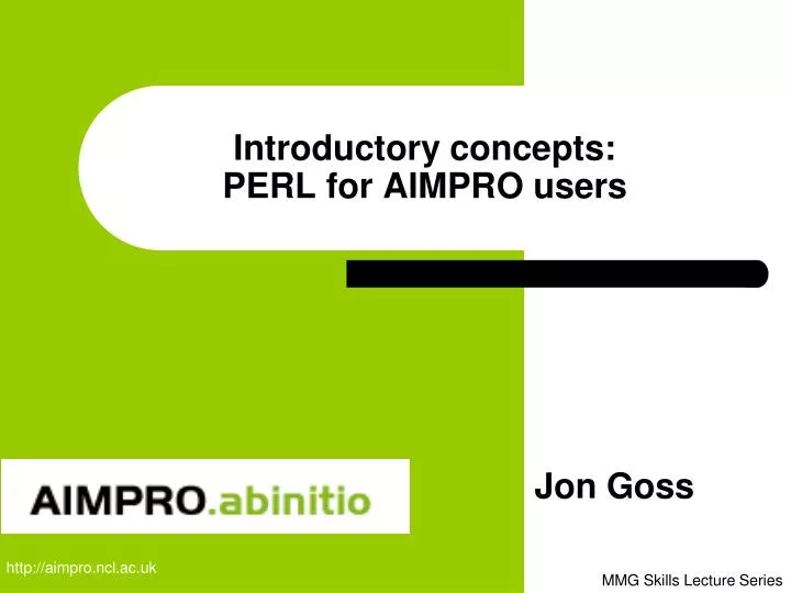 introductory concepts perl for aimpro users