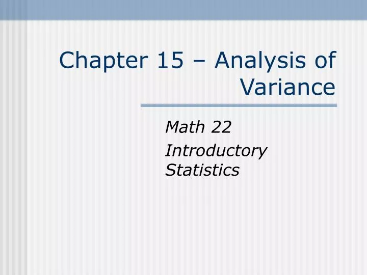 chapter 15 analysis of variance