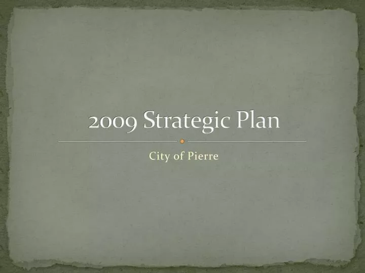 2009 strategic plan