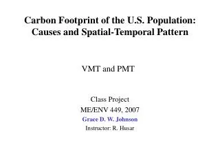 Carbon Footprint of the U.S. Population: Causes and Spatial-Temporal Pattern