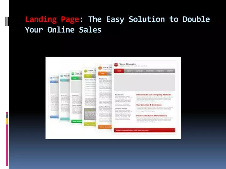 landing page the easy solution to double your online sales