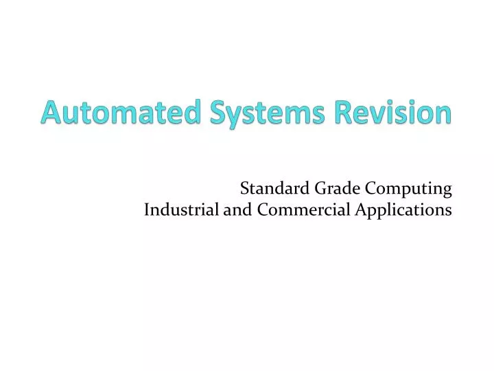 automated systems revision