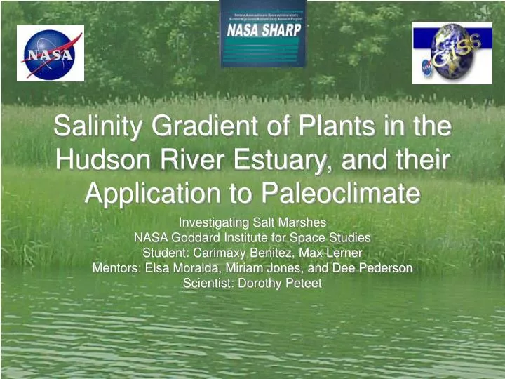 salinity gradient of plants in the hudson river estuary and their application to paleoclimate