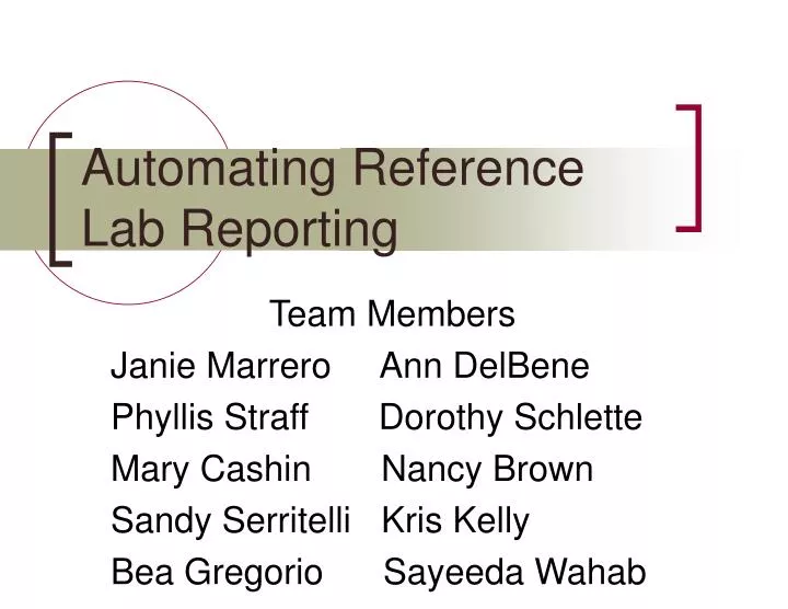 automating reference lab reporting