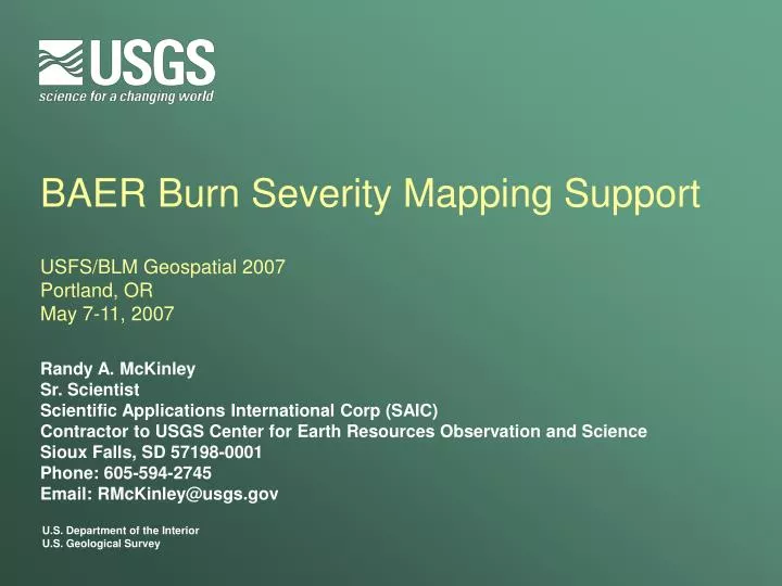 baer burn severity mapping support
