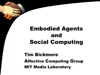 Embodied Agents and Social Computing