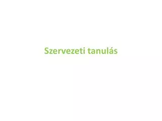 szervezeti tanul s