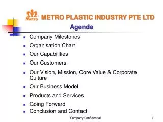 METRO PLASTIC INDUSTRY PTE LTD Agenda