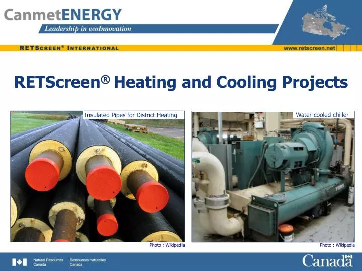 retscreen heating and cooling projects