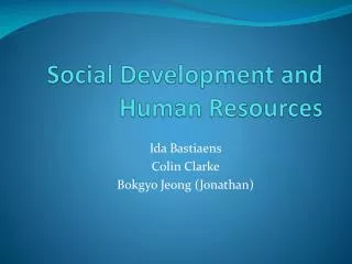 Social Development and Human Resources