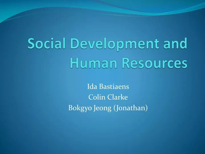 social development and human resources