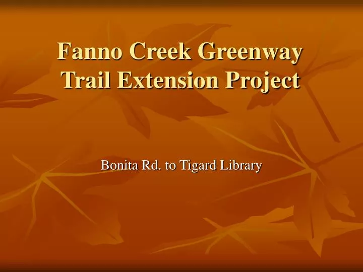 fanno creek greenway trail extension project