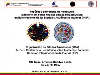 República Bolivariana de Venezuela Ministerio del Poder Popular para la Infraestructura Instituto Nacional de los Espaci