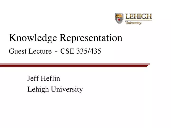 knowledge representation guest lecture cse 335 435