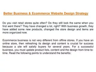 Better Business & Ecommerce Website Design Strategy