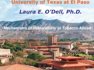 University of Texas at El Paso Laura E. O’Dell, Ph.D.