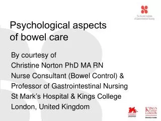 Psychological aspects of bowel care