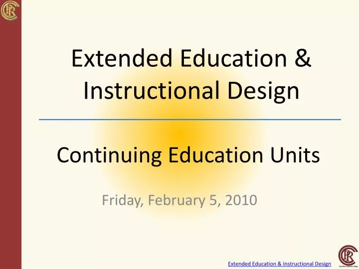 extended education instructional design