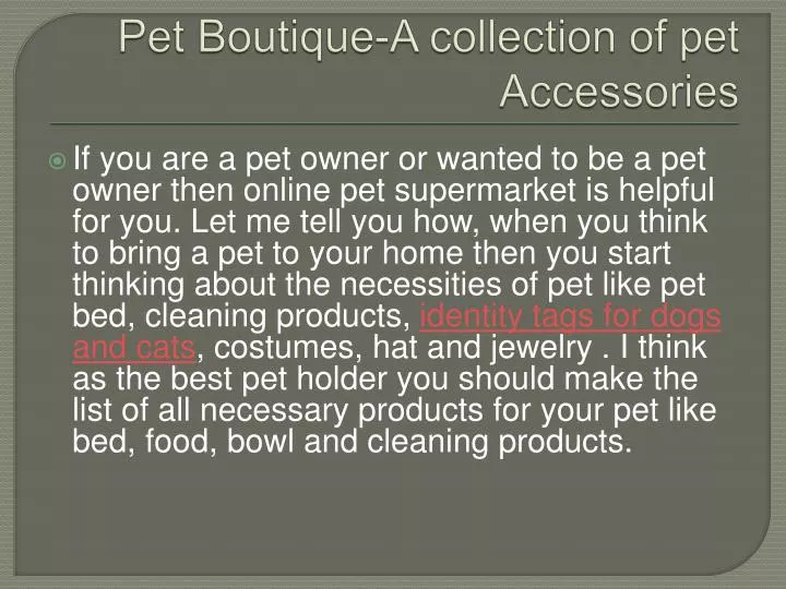 pet boutique a collection of pet accessories