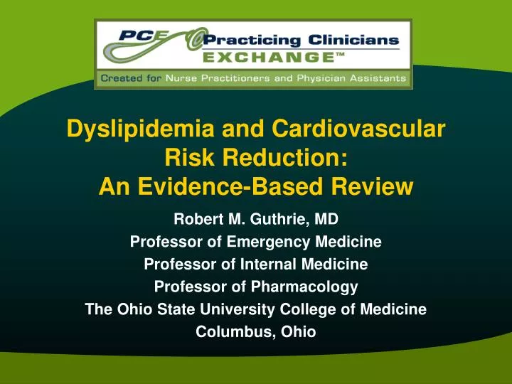 dyslipidemia and cardiovascular risk reduction an evidence based review