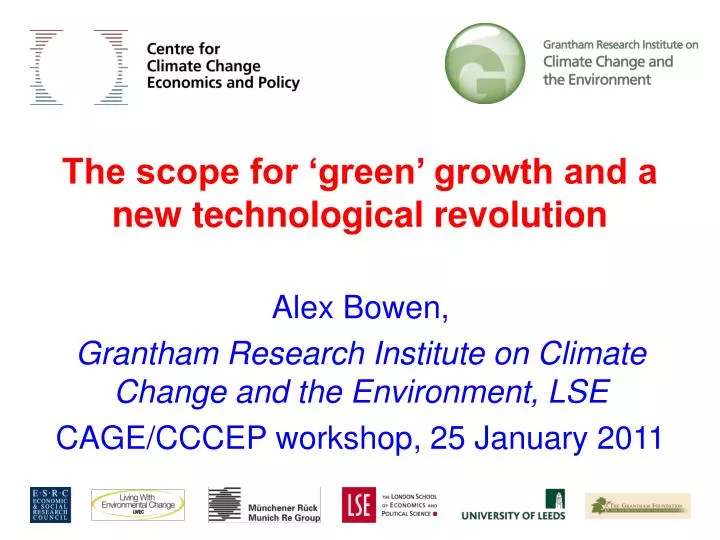 the scope for green growth and a new technological revolution