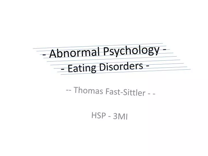 abnormal psychology eating disorders