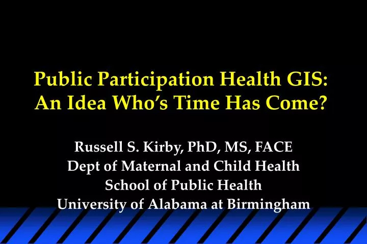 public participation health gis an idea who s time has come