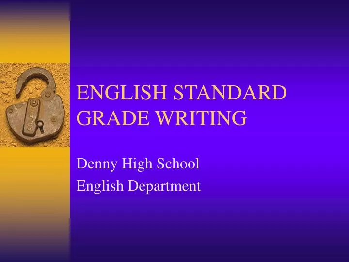 english standard grade writing