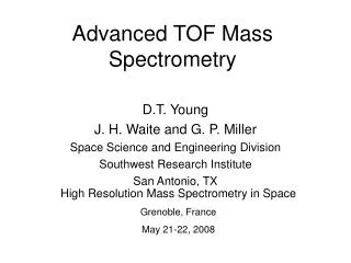 Advanced TOF Mass Spectrometry