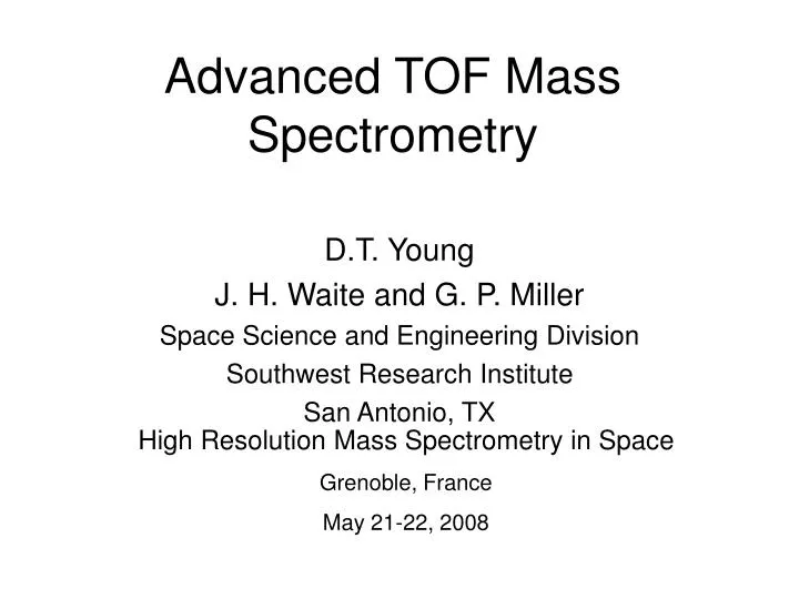 advanced tof mass spectrometry