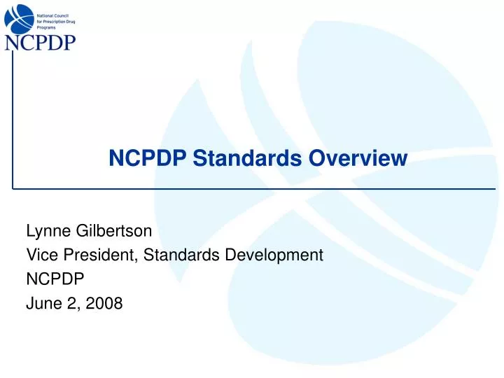 ncpdp standards overview