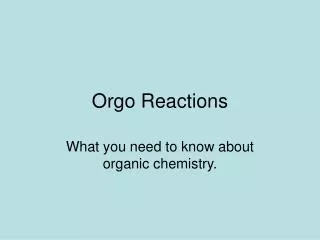 Orgo Reactions