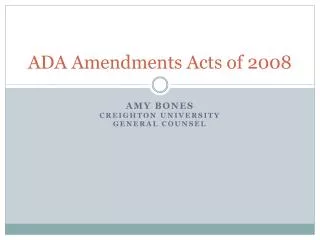 ADA Amendments Acts of 2008