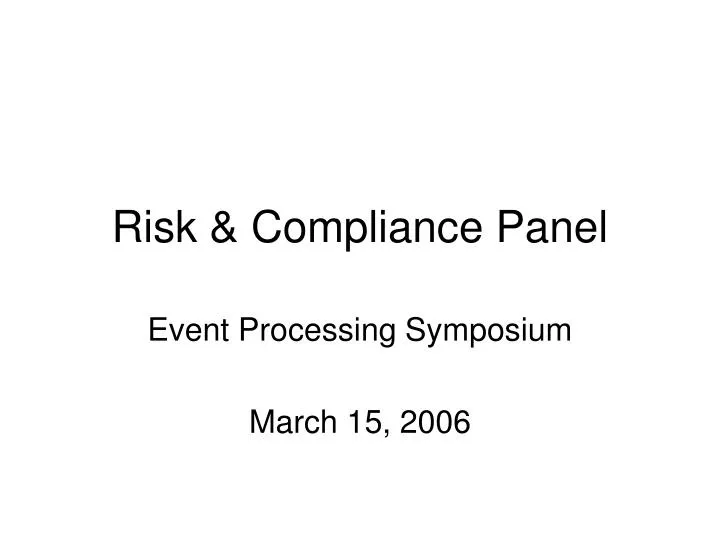 risk compliance panel