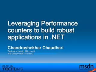 Leveraging Performance counters to build robust applications in .NET