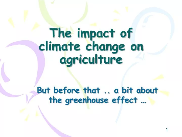 the impact of climate change on agriculture