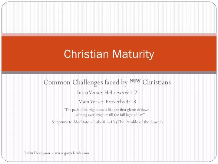 christian maturity