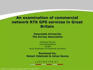 An examination of commercial network RTK GPS services in Great Britain