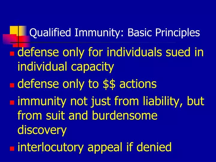 qualified immunity basic principles
