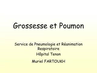 grossesse et poumon