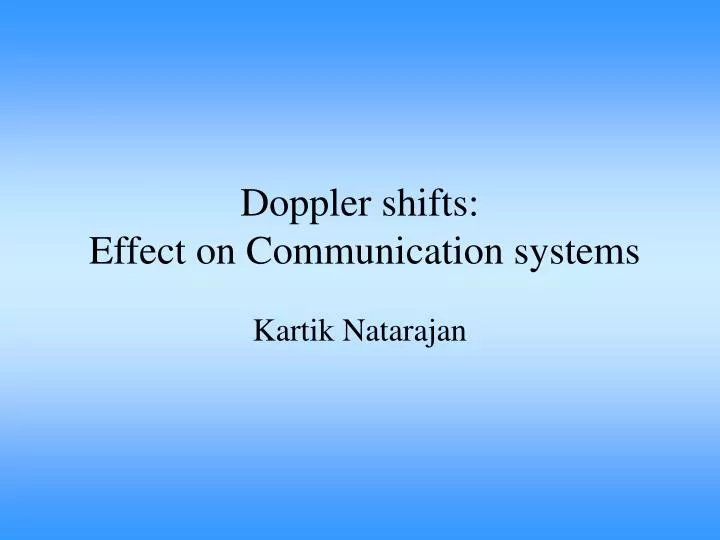 doppler shifts effect on communication systems