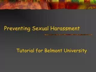 Preventing Sexual Harassment