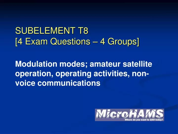subelement t8 4 exam questions 4 groups