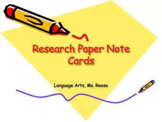 Research Paper Note Cards
