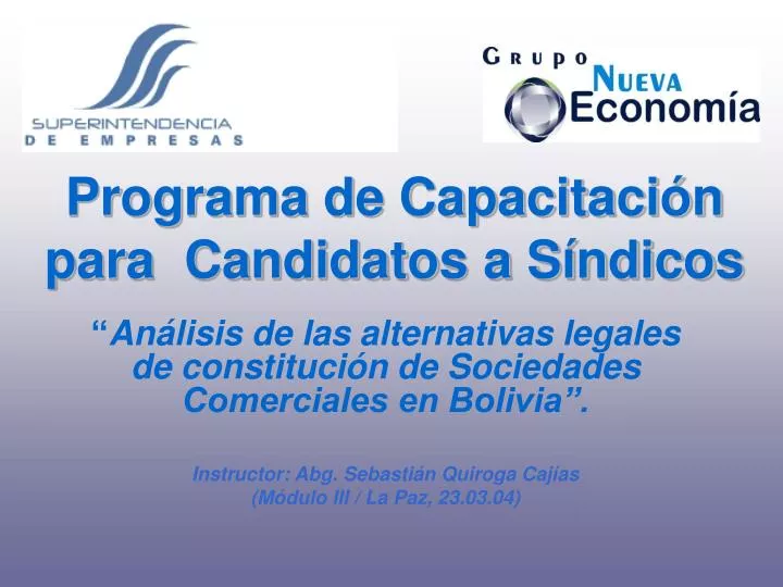 programa de capacitaci n para candidatos a s ndicos