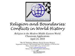 Religion and Boundaries: Conflicts in World History