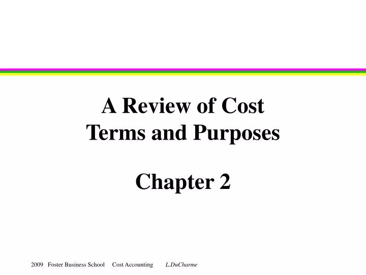 a review of cost terms and purposes
